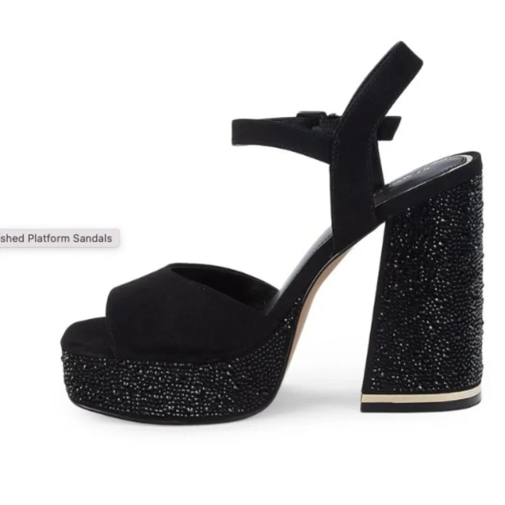 Kenneth Cole Dolly Embellished Platform Sandals - Picture 2 of 4